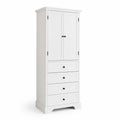 Holzschrank Weiß mit 4 Schubladen und 2 Türen