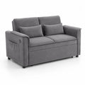 2-Sitzer Schlafsofa Grau Holzrahmen Polyester