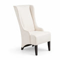 Esszimmerstuhl mit hoher Rückenlehne Holz Polyester Beige